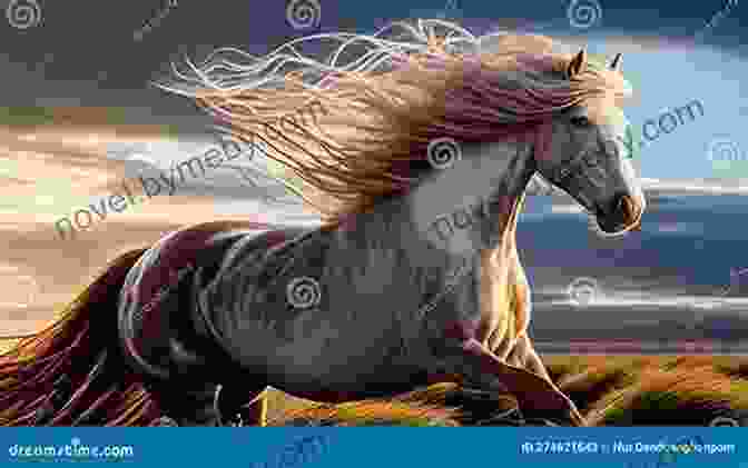 A Majestic Horse Gallops Through A Field, Its Mane Flowing In The Wind The Magic Of The Horse