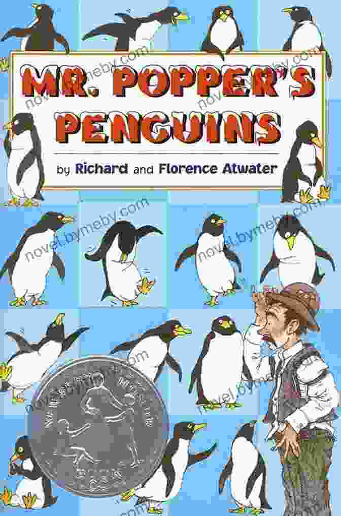 A Painting Of Mr. Popper Surrounded By His Six Penguins Mr Popper S Penguins Richard Atwater