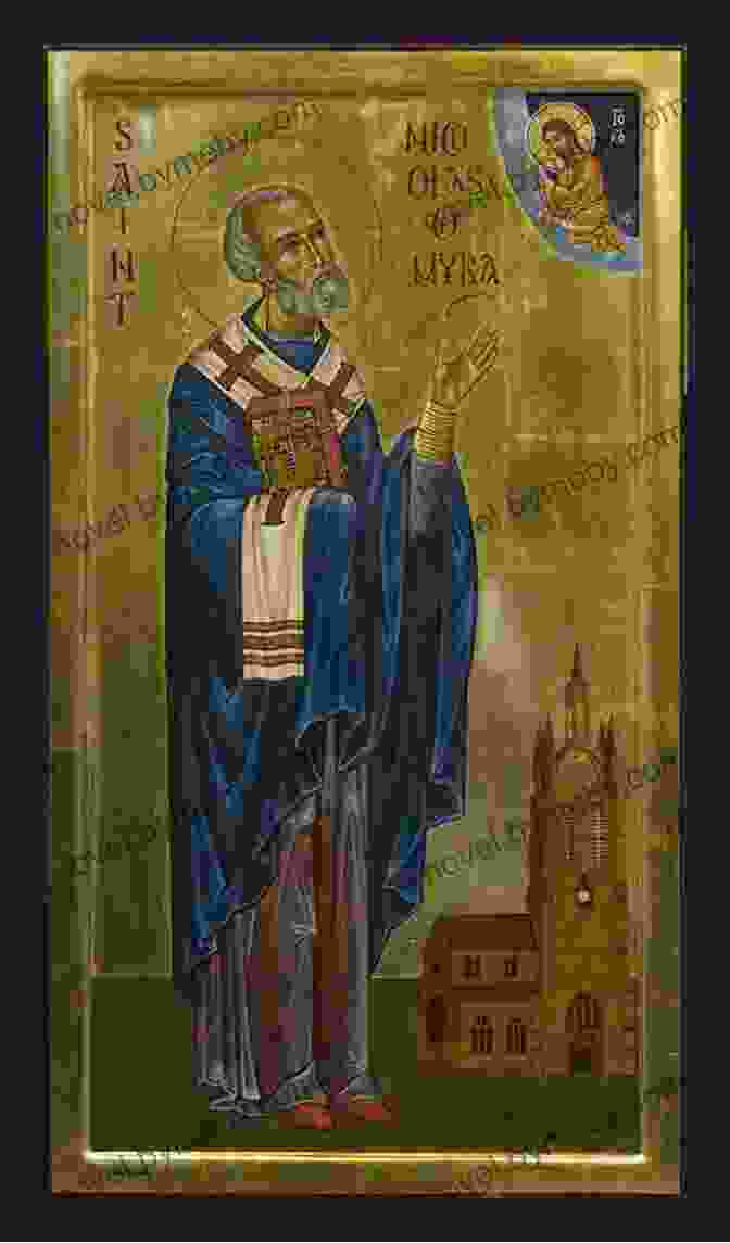 Book Cover Of 'Three Tales Of The Bishop Of Myra,' Featuring An Illustration Of Saint Nicholas In His Bishop's Robes, Surrounded By Children And Scenes From His Life. Three Tales Of The Bishop Of Myra: A Story Of Saint Nicholas (The Saints Stories And Biographies 2)