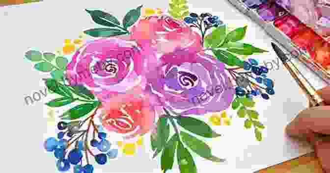 Image Of A Vibrant Floral Bouquet Watercolor Painting 15 Step By Step Watercolor Paintings: Watercolor Painting Instruction