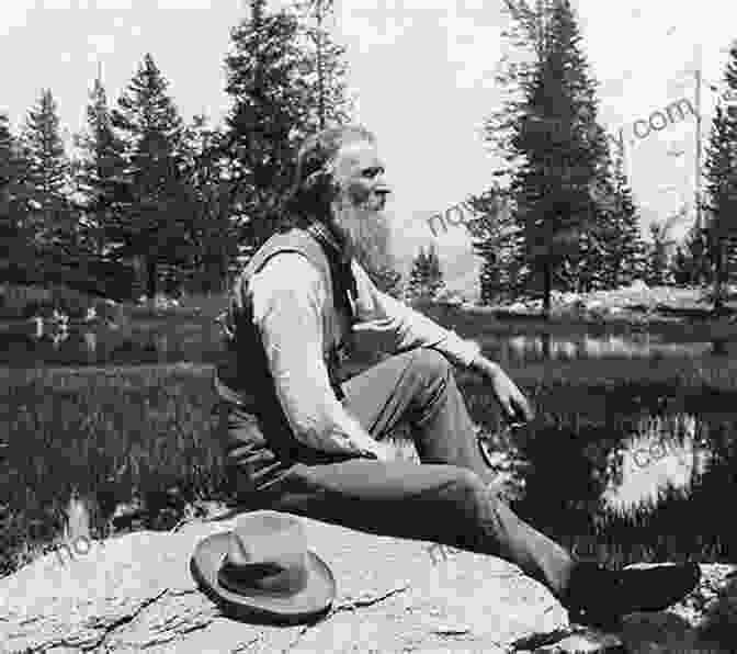 John Muir Sitting On A Rock Ledge In A Rugged Alaskan Landscape. Wilderness: A Journal Of Quiet Adventure In Alaska