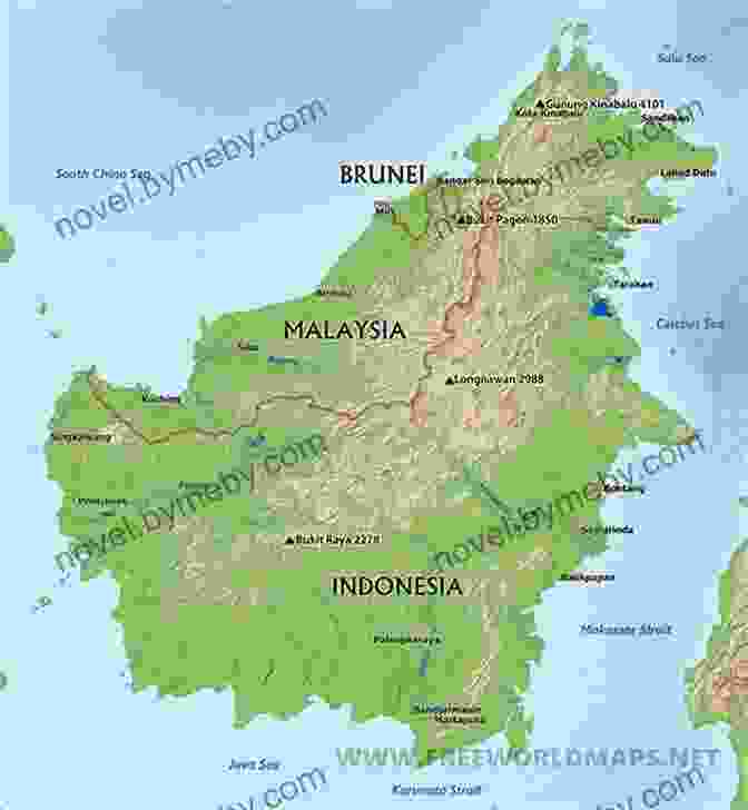 Map Of Borneo, Highlighting Its Geographical Features And Diverse Regions Borneo (Bradt Travel Guides) Tamara Thiessen