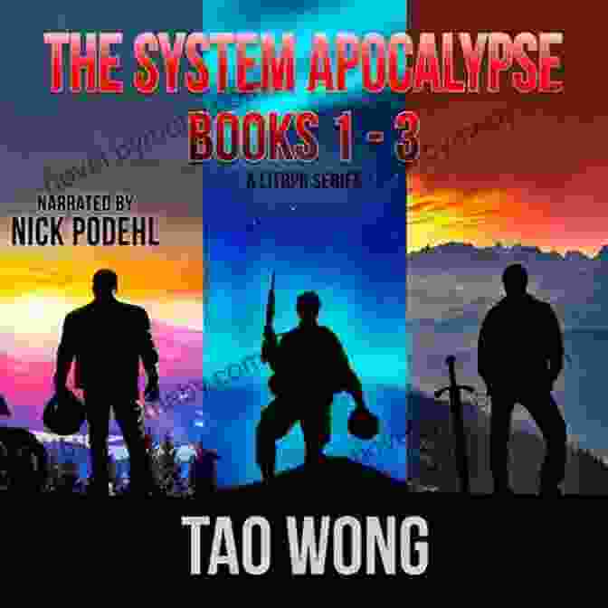 The System Apocalypse Book Cover Featuring John, The Protagonist, Battling Monsters In A Post Apocalyptic Landscape Cities In Chains: An Apocalyptic LitRPG (The System Apocalypse 4)