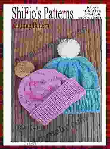 Knitting Pattern KP382 ladies mens beanie ski hat pattern USA Terminology